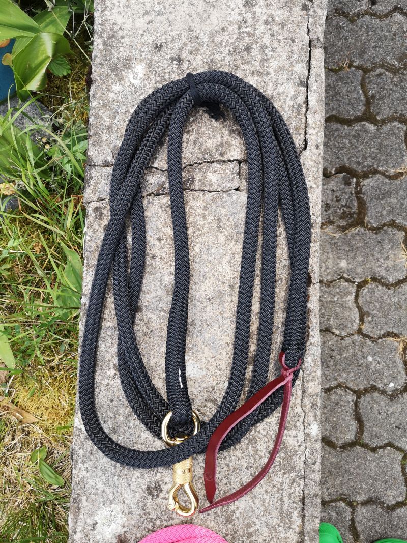 Brockamp Lead Rope Profi-Trainer-Qualität 3,70m 13 mm Polyester mit Drehkippkarabiner – Bild 2